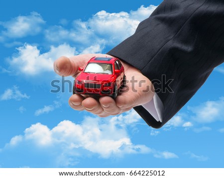 Car sales symbol on the sky