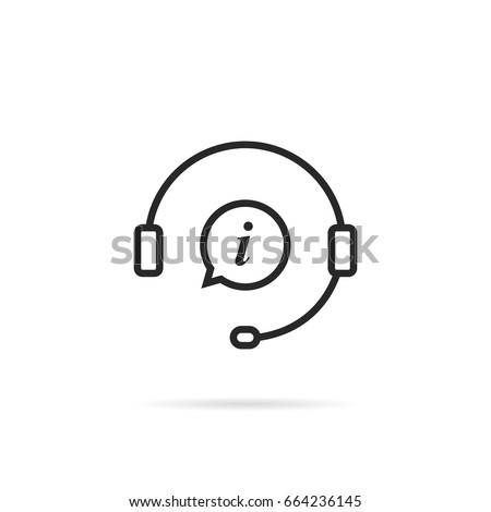 linear information support icon isolated on white background. concept of consultant for ecommerce or elearning. flat contour style trend modern 24/7 hotline or crm logotype graphic art design Royalty-Free Stock Photo #664236145