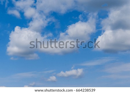 cloud and blue sky,Rainy season in northern Thailand