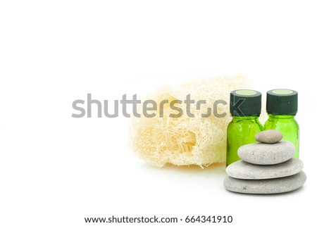Rock stack and scrub object for spa concept, isolated on white