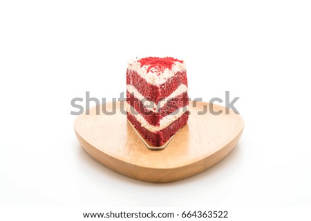 red velvet cake isolated on white background