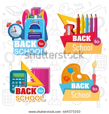 school elements vector illustration and creative tools to learn