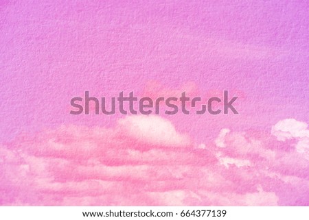 Double exposure of colorful clouds and sky of paper texture for background Abstract,postcard nature art pastel style,soft and blur focus.