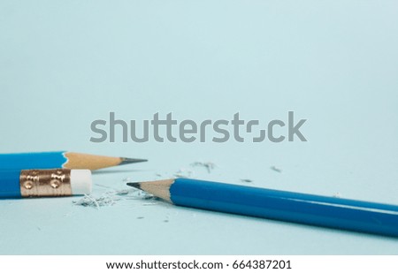 Closeup of pencil eraser , soft focus. Mistake erase concept