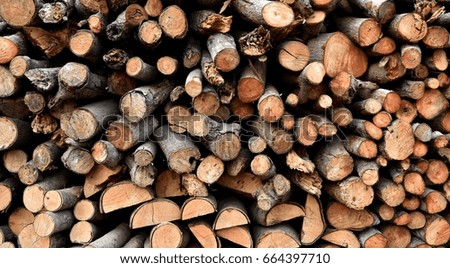 pile of old firewood for background