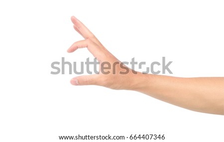 Man hand holding something like a card isolated on white background with clipping path