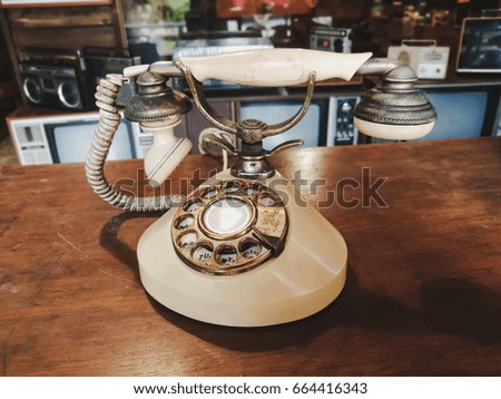 Antique telephone in vintage style