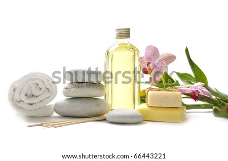 Wellness and relax, spa and aroma therapy setting Royalty-Free Stock Photo #66443221