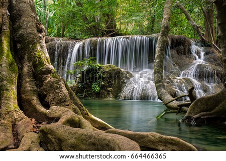 Attractions - Huay Mae Khamin (Hui Mae Khamin) waterfall in the forest, Kanchanaburi, Thailand picture 5