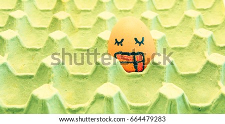 Christmas egg with Scarf arranged in carton