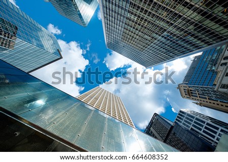 Modern skyscrapers shot with perspective