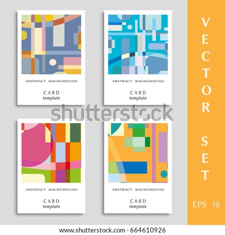 Vector abstract geometric background set. Modern art, design for invitation card, front page, mockup brochure theme style, banner idea, book cover, booklet print, flyer