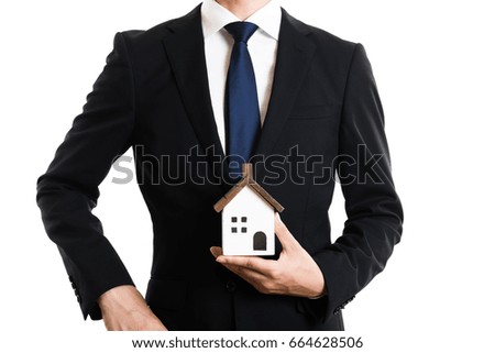 home image and businessman white background