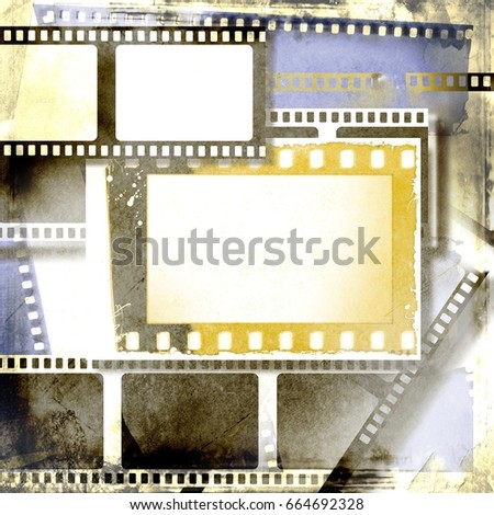 Retro film strip frames in sepia tones with copy space.