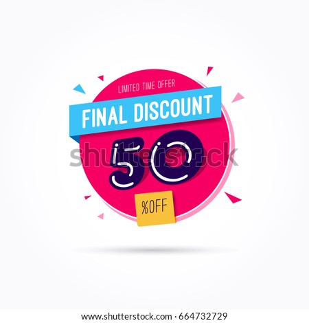 Final Discount 50% Off Label Royalty-Free Stock Photo #664732729