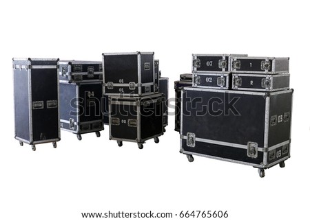 boxes equipment of concert Royalty-Free Stock Photo #664765606