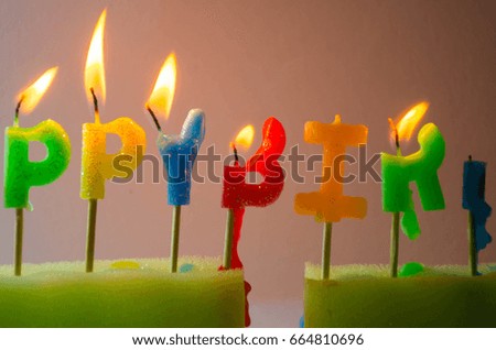 Colorful happy birthday candles