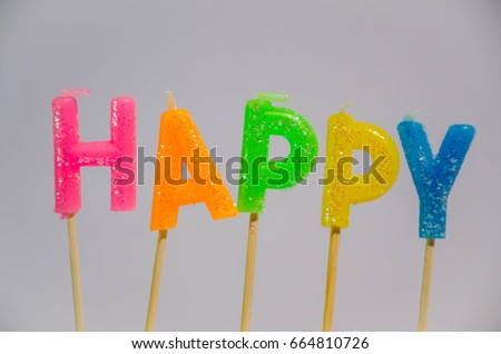 Colorful happy birthday candles