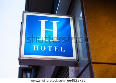 Hotel sign on wall