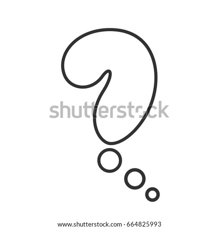 Speech cloud in the form of a question mark