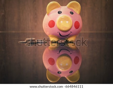Piggy bank for saving money.