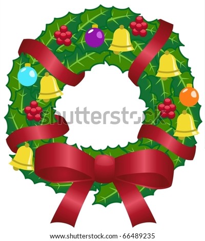 Christmas Wreath with Colorful Decoration-vector