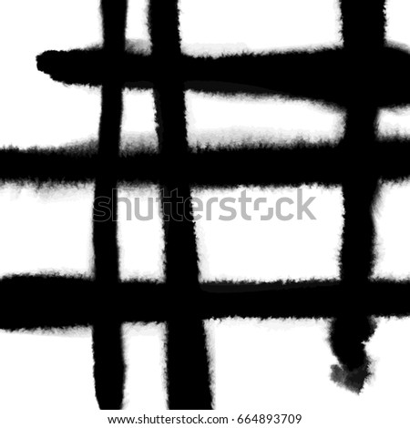 Pattern with creative texture. Vector background of paint strokes. Black and white.