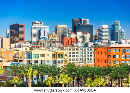 San Diego, California, USA downtown city skyline.