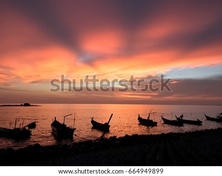 Red orange sky and sunset at Tanjung Piandang, Perak, Malaysia
Original unedited photo, taken with iPhone 7