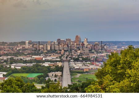Distant view of Cincinnati, Ohio