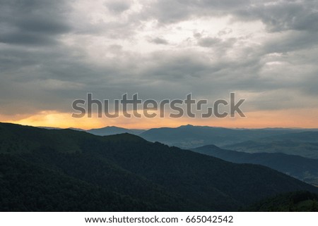 colorful sunrise landscape in the mountains, america travel, wonderful world
