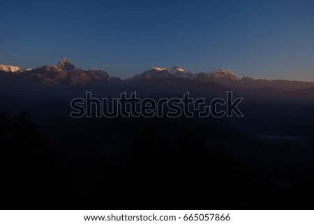 Dawn at Himalayan range.