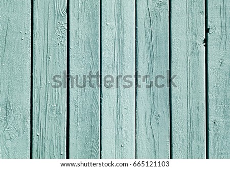 Cyan color wooden fence pattern. Abstract background and texture for design.