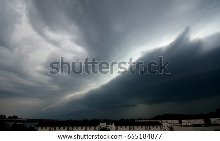 Thunderstorm clouds in Falkensee (Brandenburg) from June 22, 2017, Germany	 Royalty-Free Stock Photo #665184877