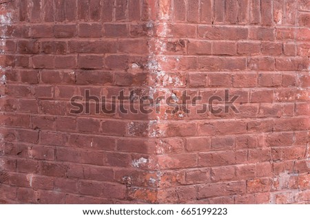 Wall of an old red brick. Beautiful background.