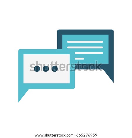 colorful silhouette image of rectangle speech dialogues with suspension points vector illustration
