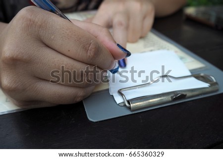 writing order in the restaurant