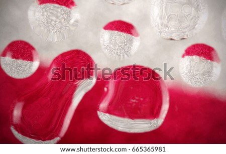 Background of bright water on the glass abstraction