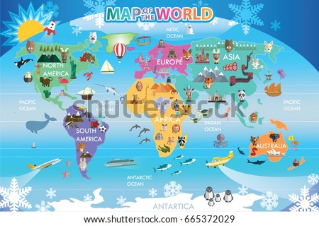 Map world animal 