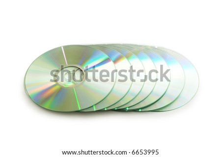 Many CD's isolated on the white background