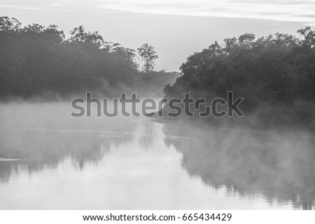 A Misty Morning on Tingalpa Creek Brisbane Queensland Australia.
