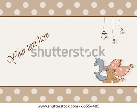 Retro greeting card for baby shower