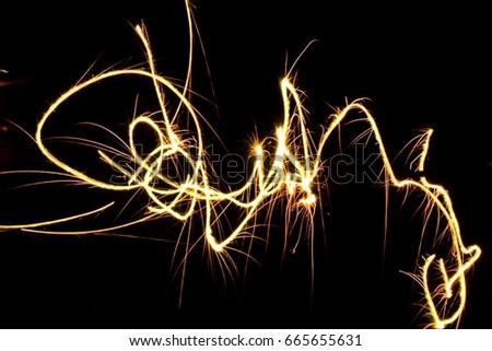 Long exposure shot of sparklers