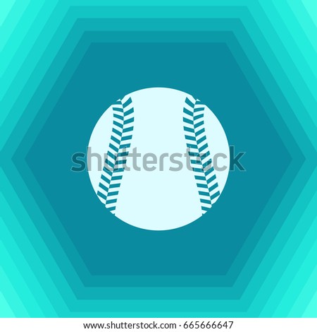 Vector flat baseball icon on hexagonal background 