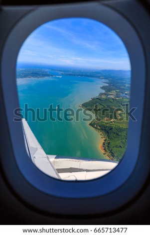 View from airplane window 