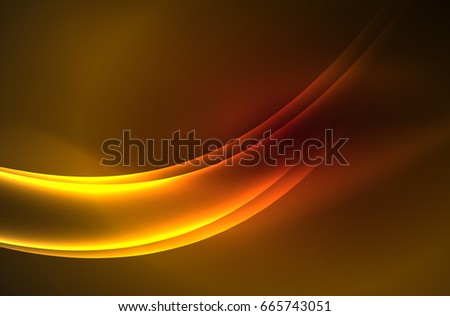 Vector glowing wave, smoke design wavy lines