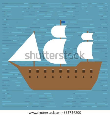 Ship boat sea frigate symbol vessel travel industry vector sailboats cruise of marine icon