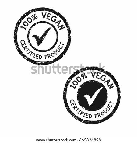 Set of 100% vegan labels