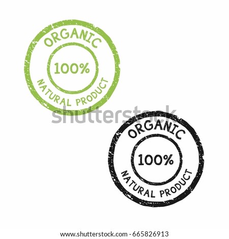 Set of 100% natural organic labels