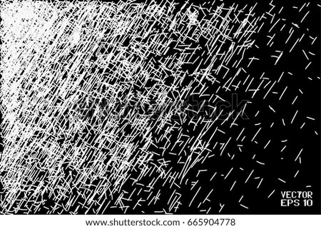 Abstract Black and White Geometric Pattern with Lines. Chaotic Striped Structural Texture. Vector Illustration